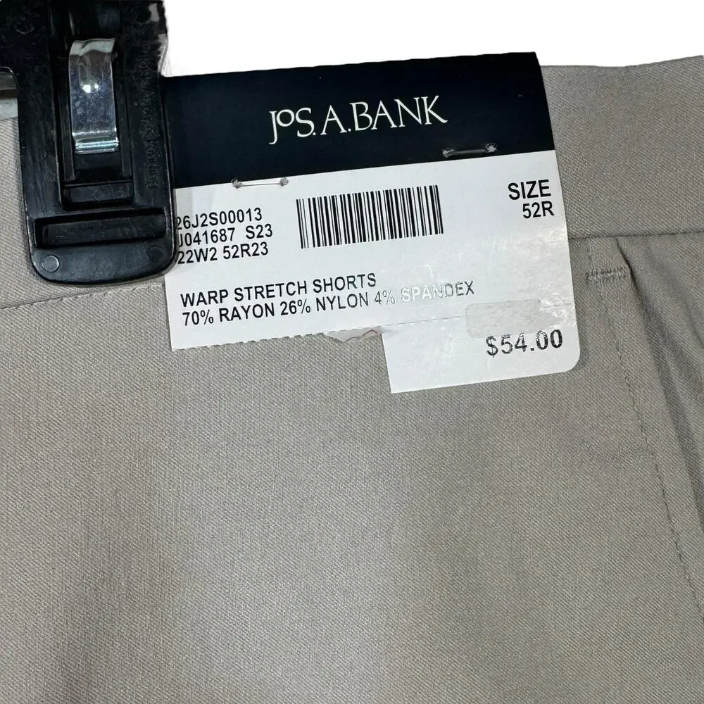 Jos. A. Bank Mens SZ 52R Warp Stretch Shorts Tailored Fit Flat Front Pockets New